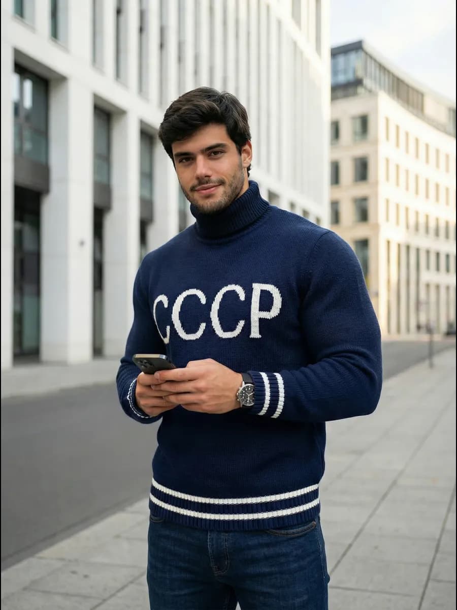 Свитер с высоким горлом зима