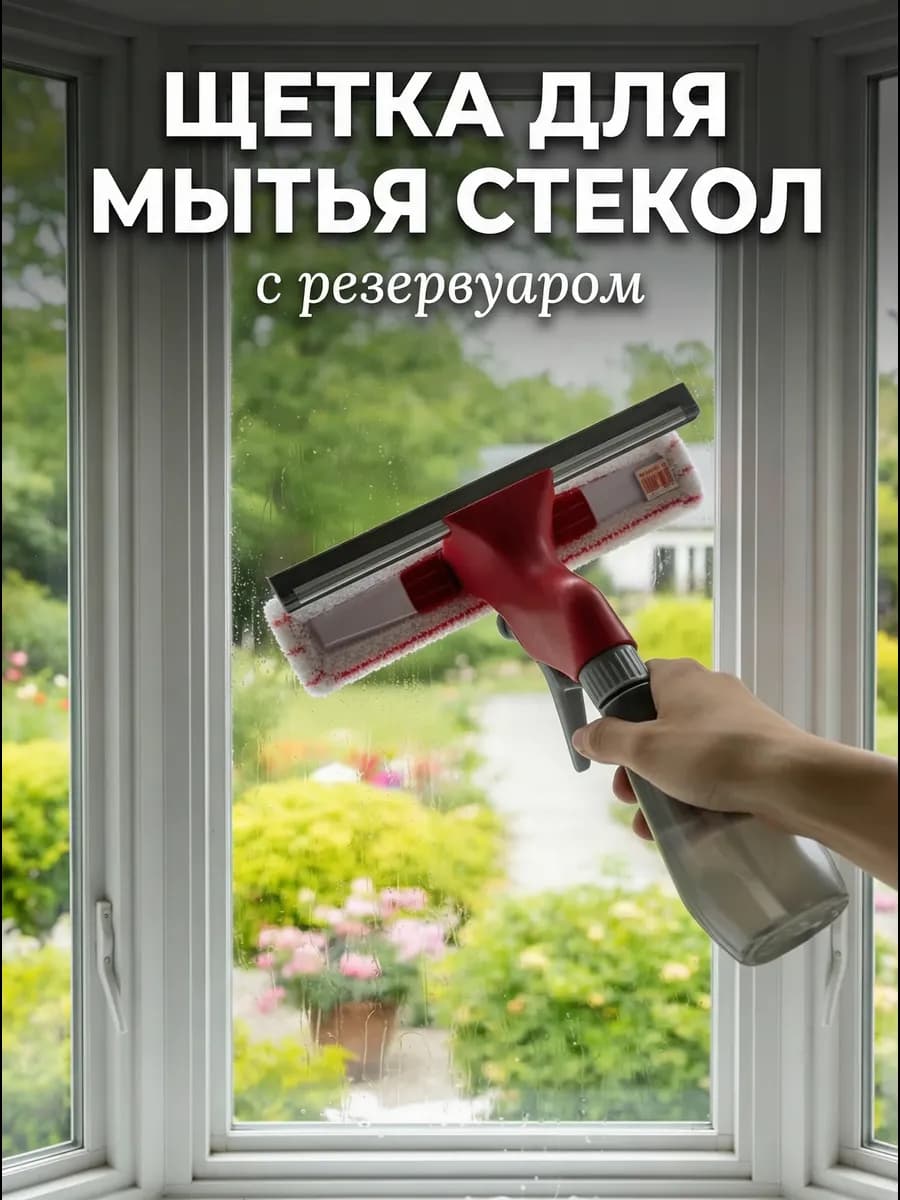 Щетка для мытья окон 3 в 1 с резервуаром универсальная