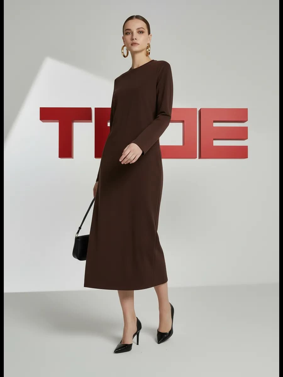 Платье длинное с карманами