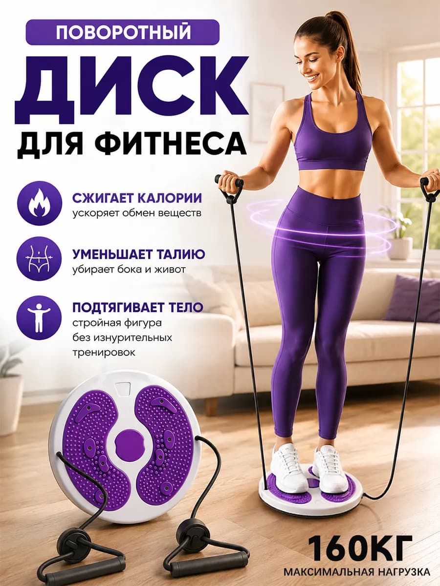 Диск здоровья с эспандерами 160 кг Для фитнеса и похудения