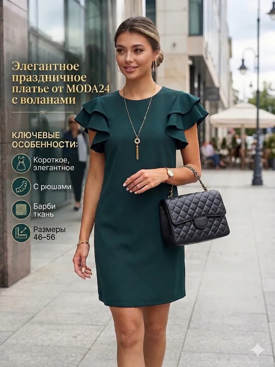 Платье вечернее нарядное праздничное с воланами на плечах