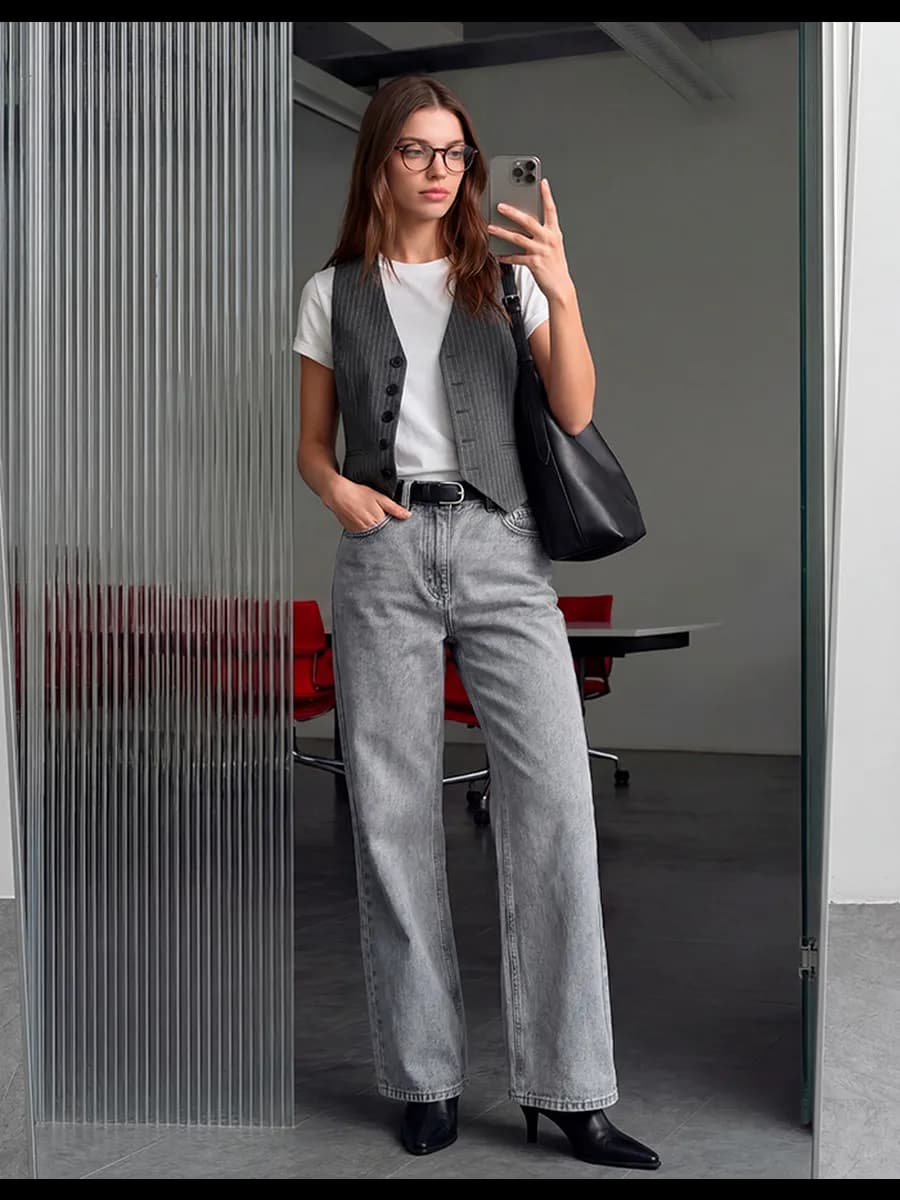 Джинсы WIDE LEG FIT с эффектом стирки