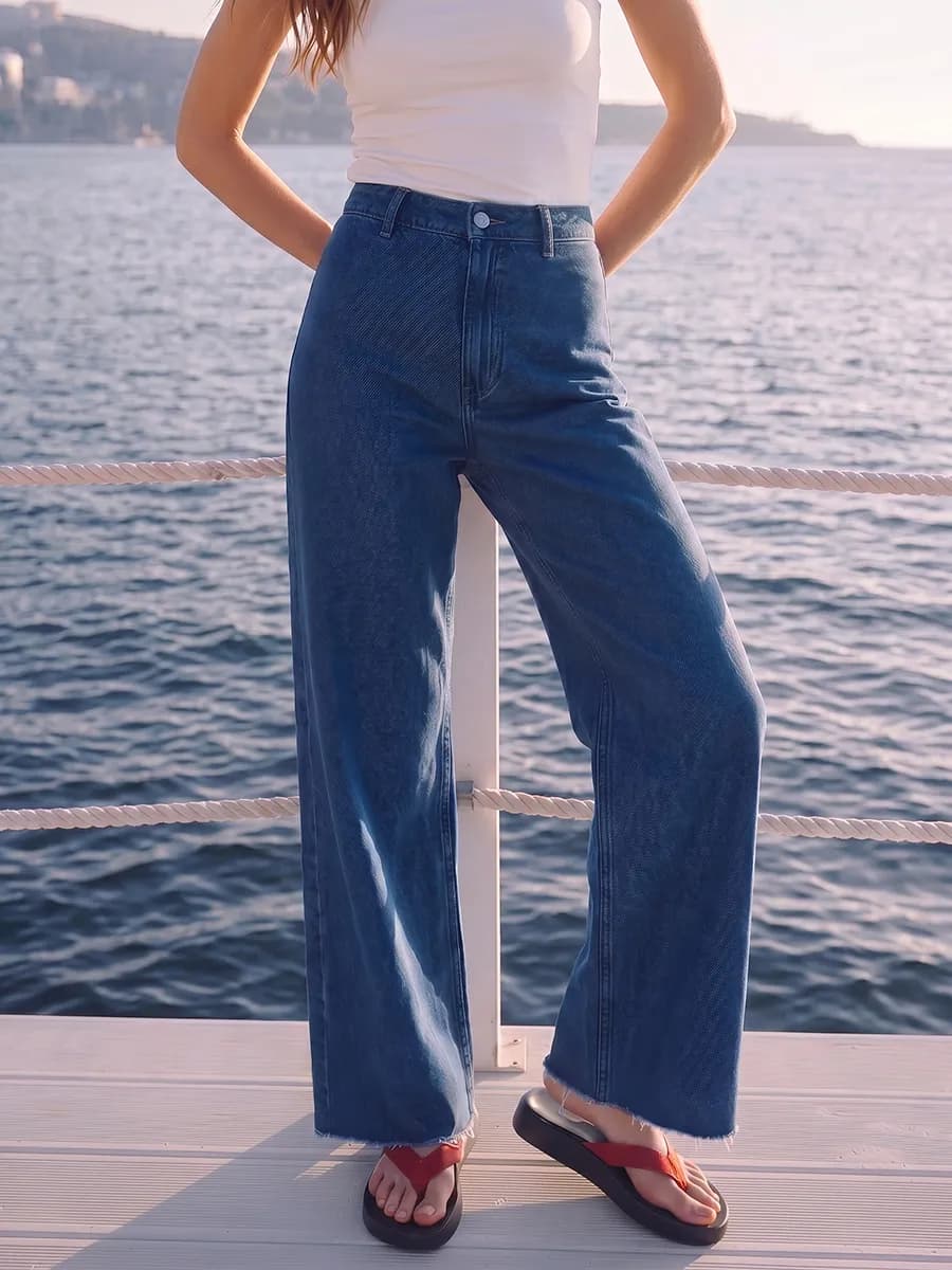 Джинсы WIDE LEG FIT укороченные базовые классические