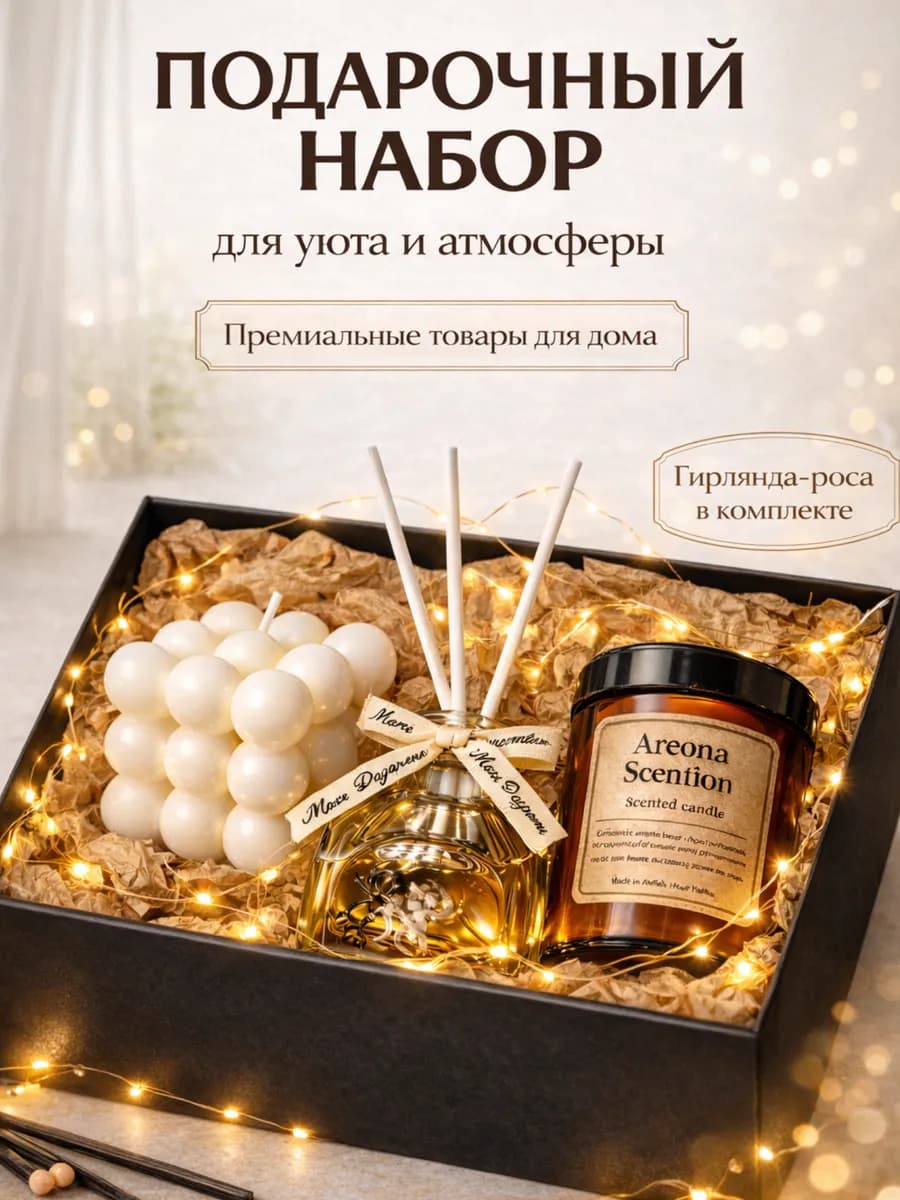 Подарочный набор ароматических свечей для дома