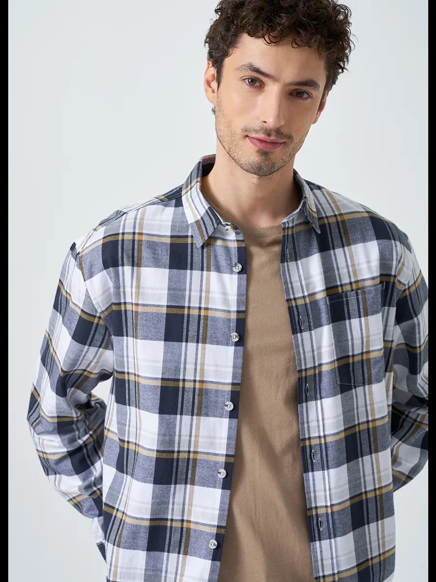 Рубашка хлопковая синяя