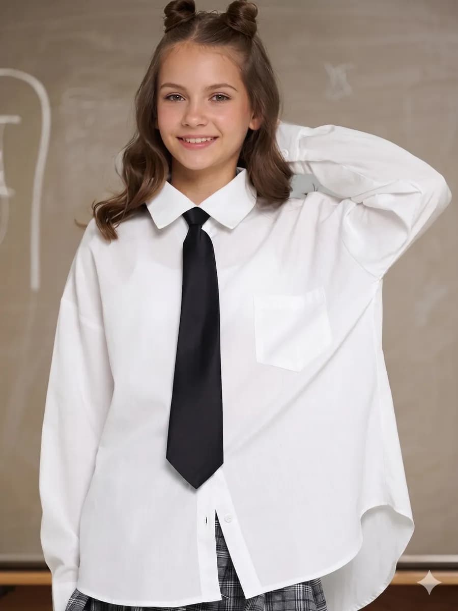 Рубашка школьная оверсайз