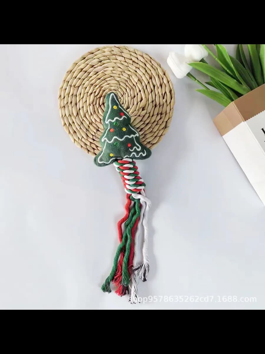 Мягкая игрушка, канатик для собак Ёлочка