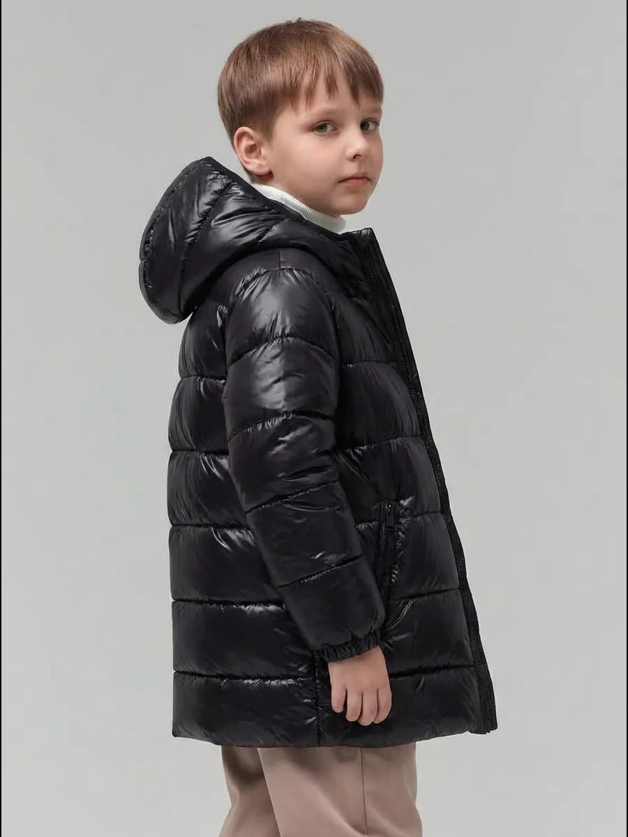 Куртка для мальчика теплая, демисезонная, черная