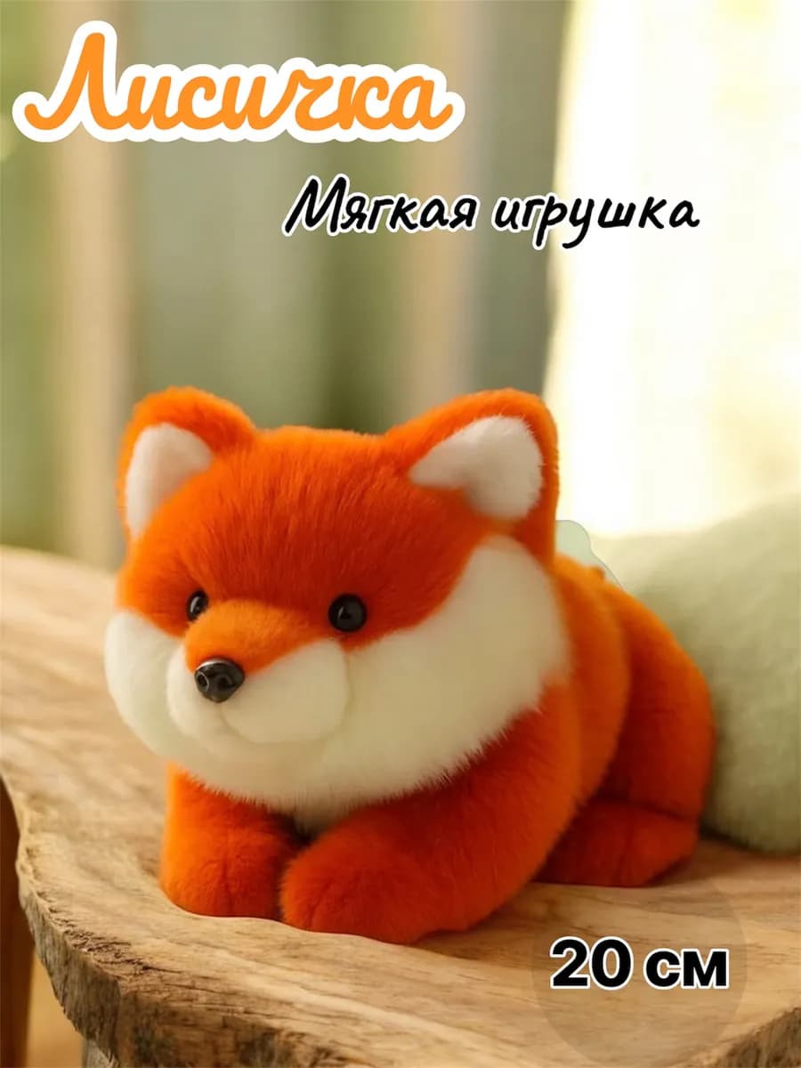 Мягкая игрушка лиса пушистая