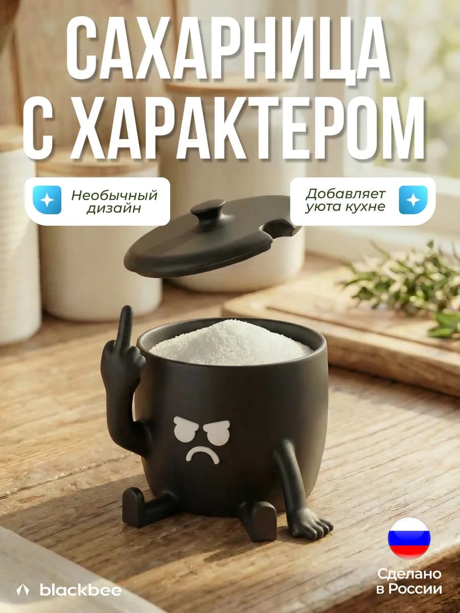 Сахарница с крышкой емкость для соли меда
