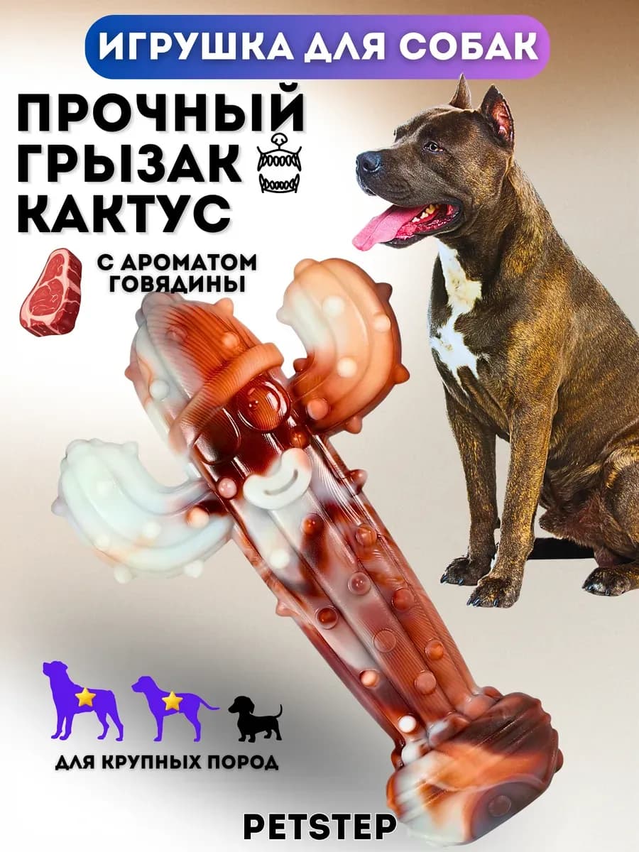 Игрушка для собак крупных пород для грызения Кактус