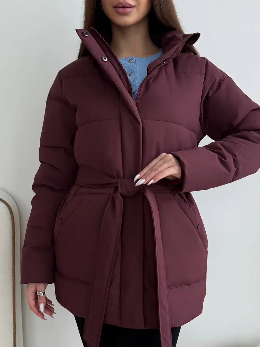 Куртка весенняя с капюшоном удлиненная