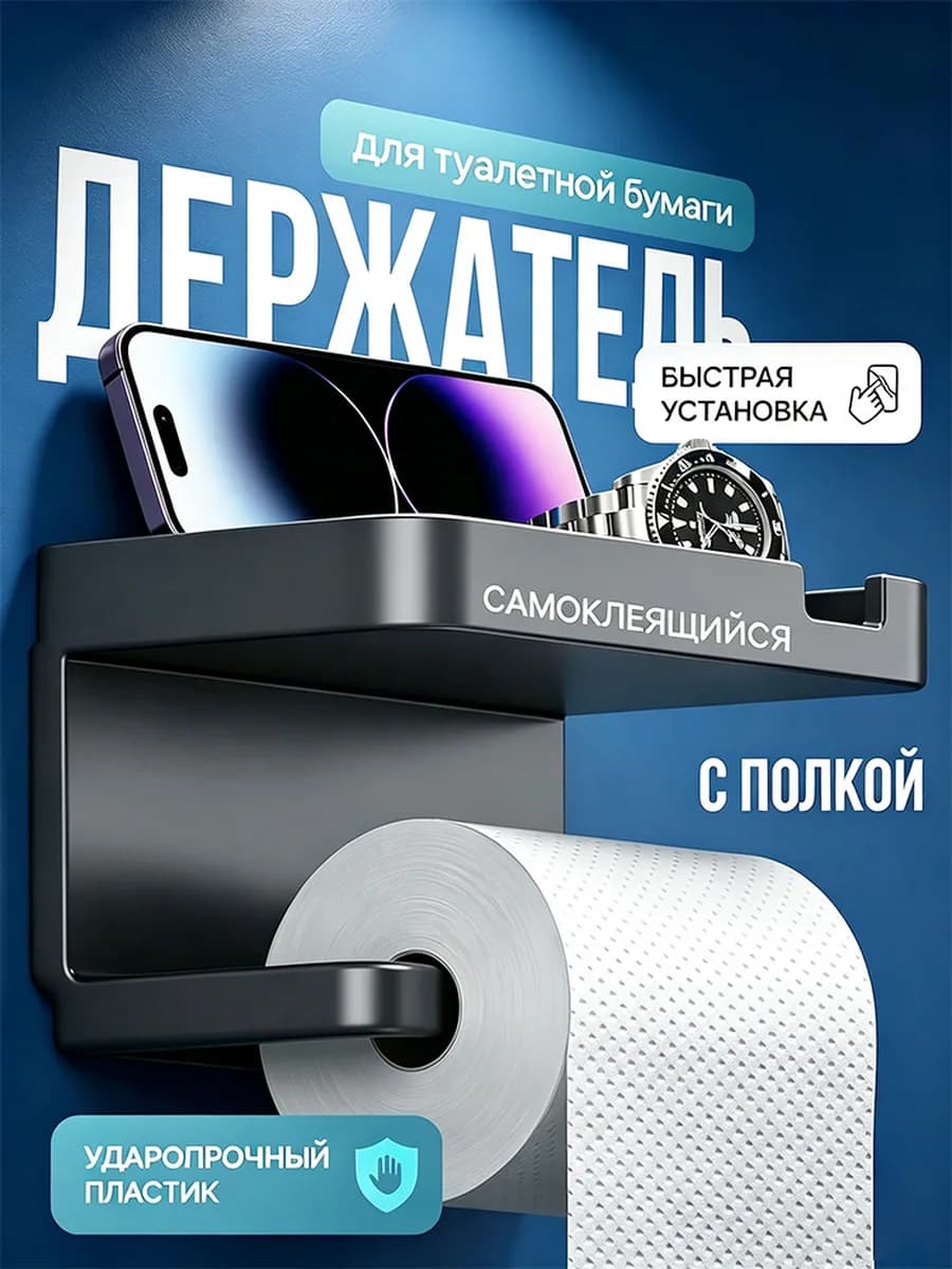 держатель для туалетной бумаги самоклеющийся