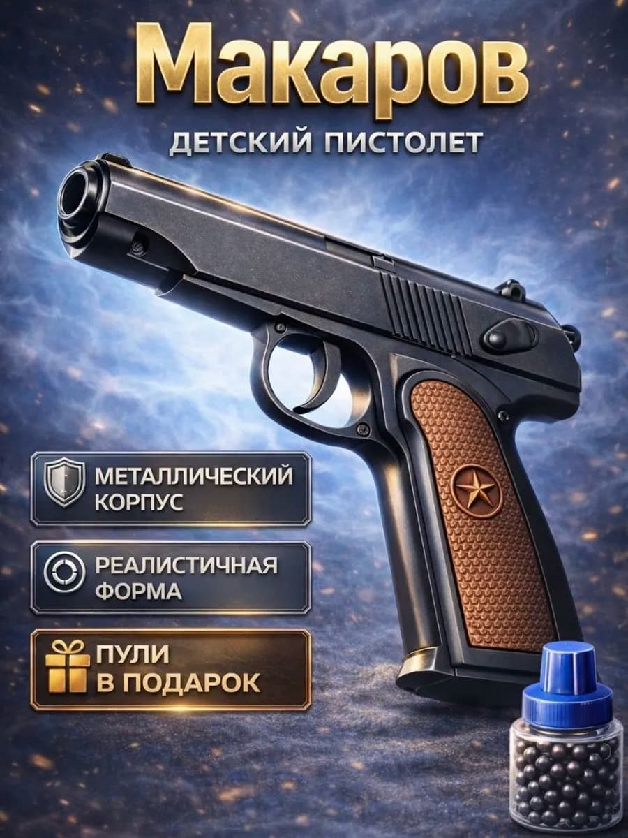 Спринговый пистолет макарова железный