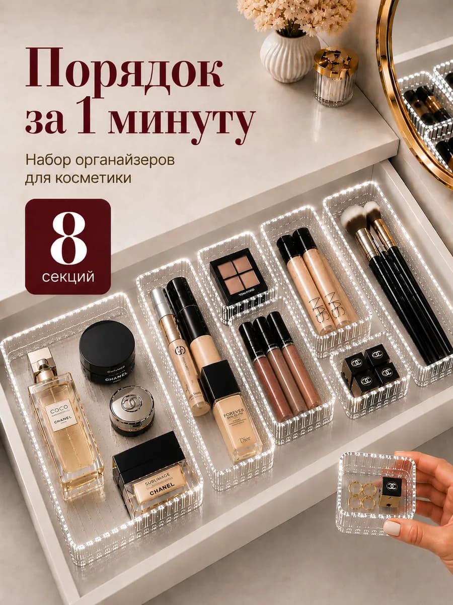 Органайзер для косметики набор в ящик