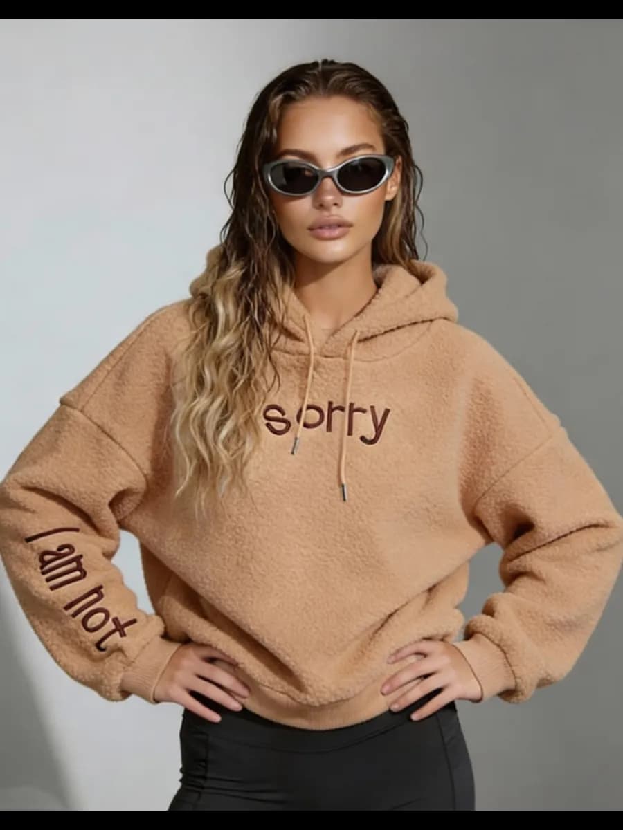 Худи плюшевое оверсайз с капюшоном