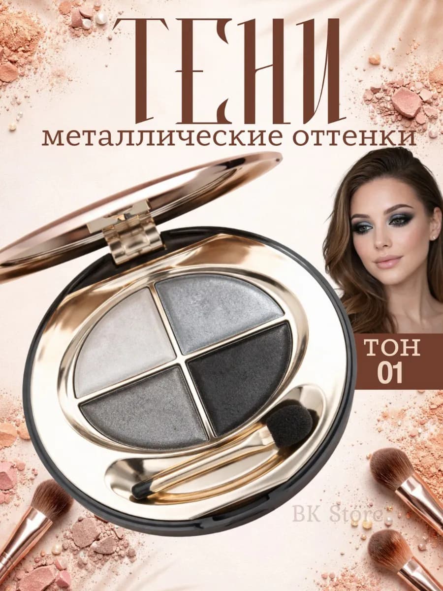 Палетка теней для век блестящих