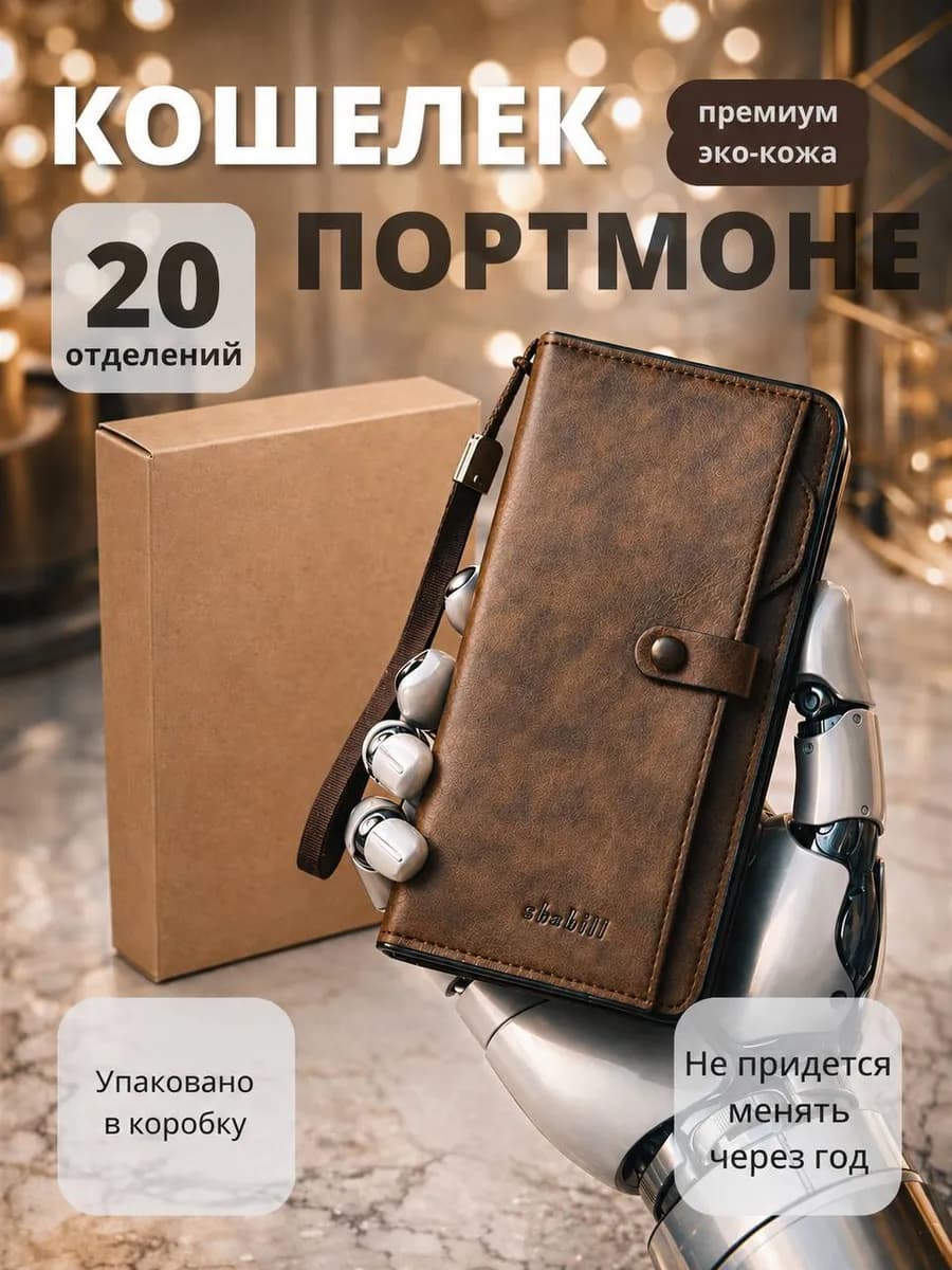 Кошелек мужской портмоне из экокожи для карт и документов
