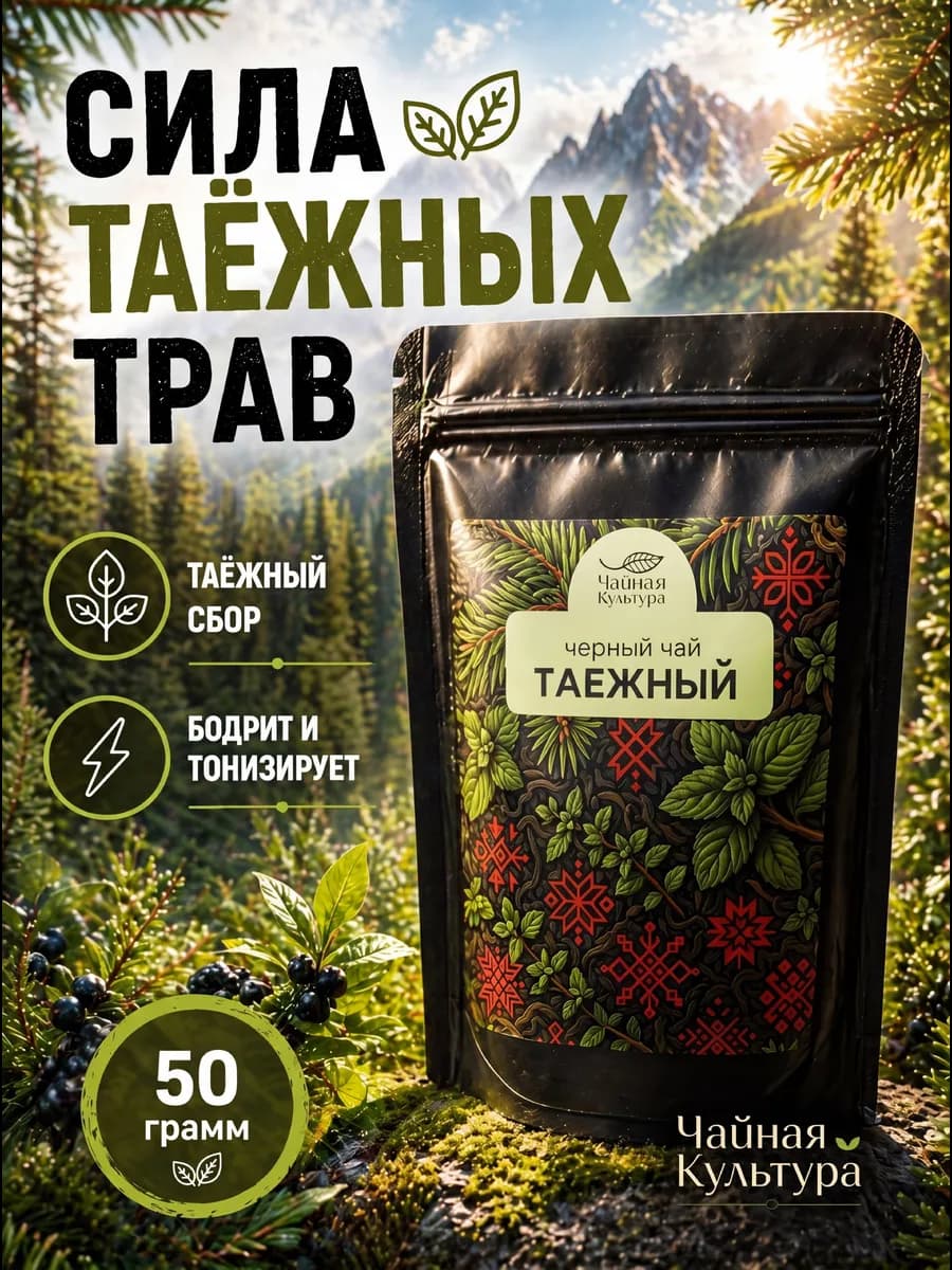 Чай черный с травами Таежный 50 г