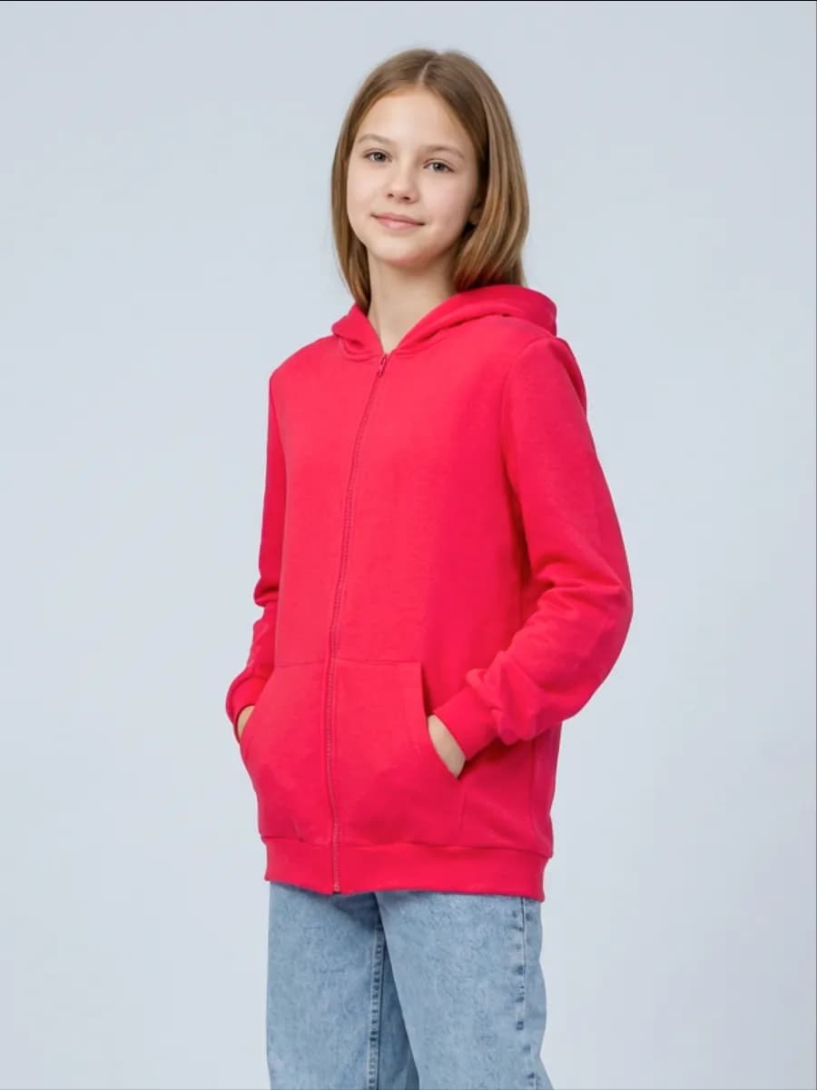 Толстовка для девочки на молнии с капюшоном