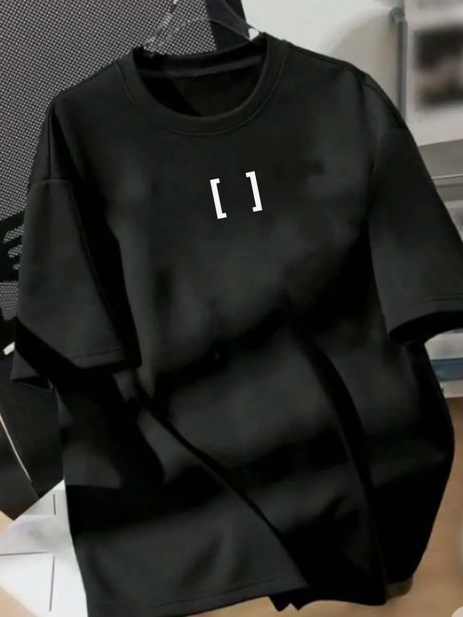 Футболка черная с принтом хлопок