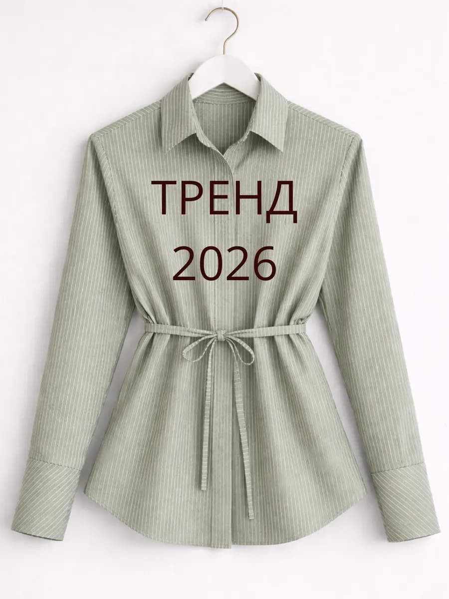 Рубашка блузка приталенная нарядная в полоску на завязках