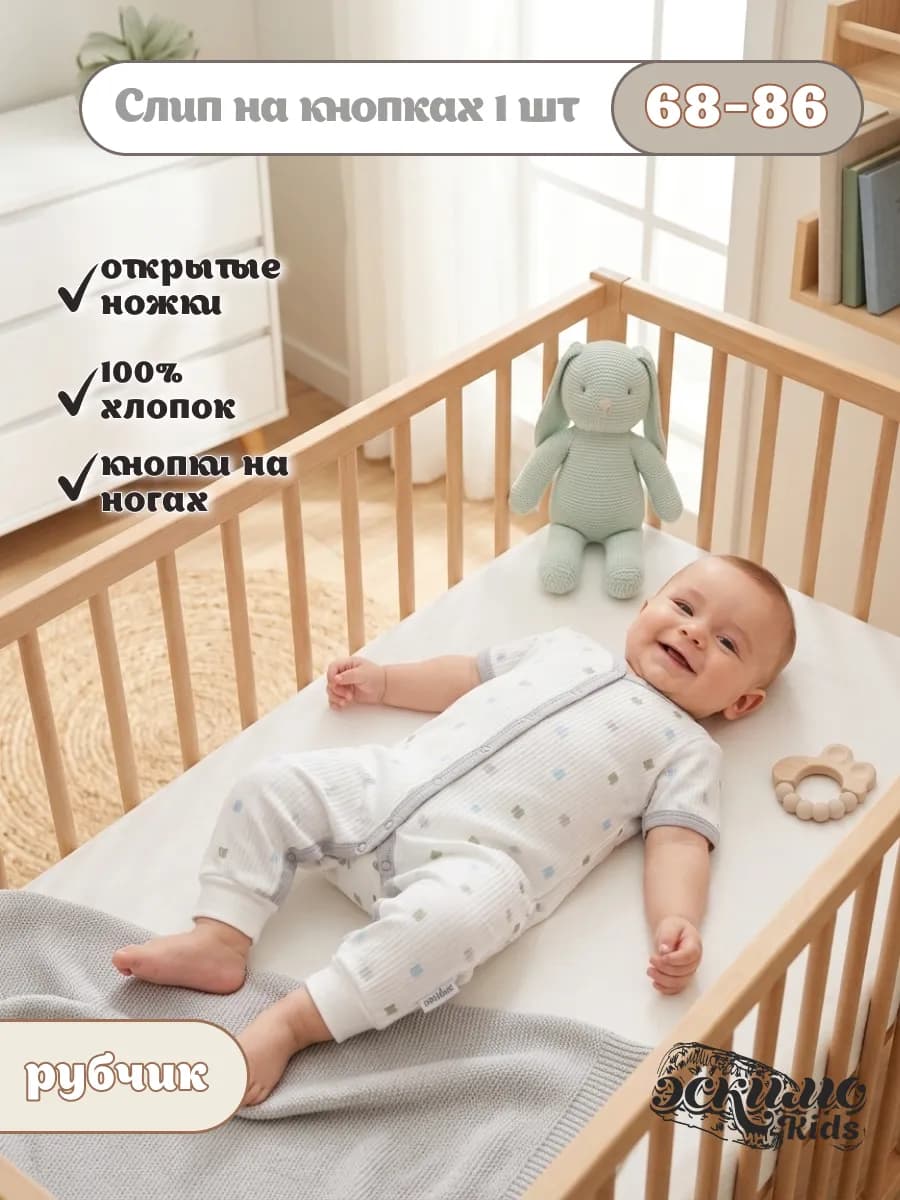 Комбинезон для малышей, слип с коротким рукавом