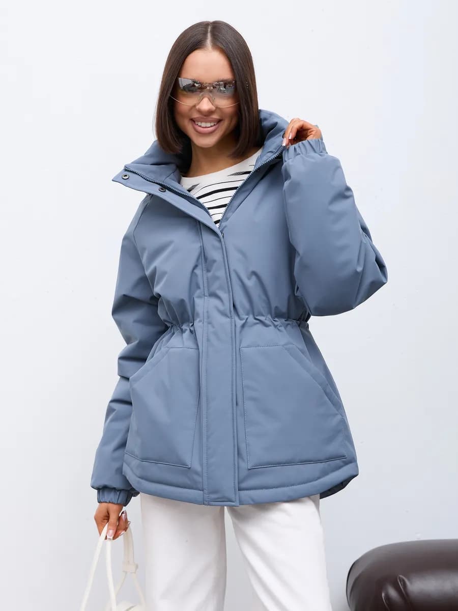 Куртка парка весна удлиненная оверсайз с капюшоном