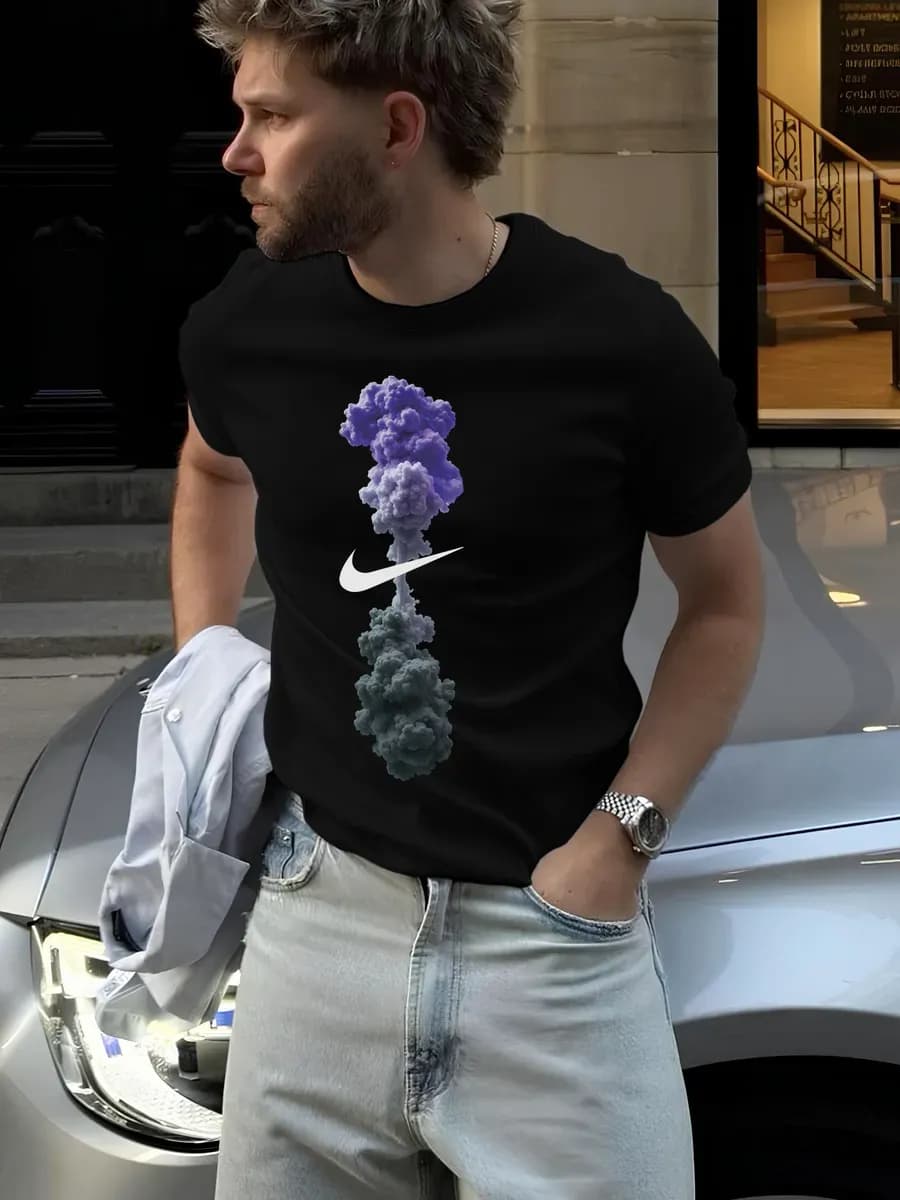 Футболка хлопок с принтом модная - фото 1