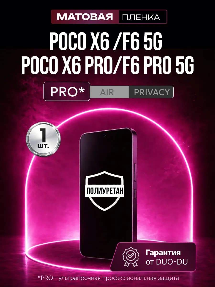 Полиуретановая пленка Poco x6 x6 pro 5G, F6 F6 pro 5G