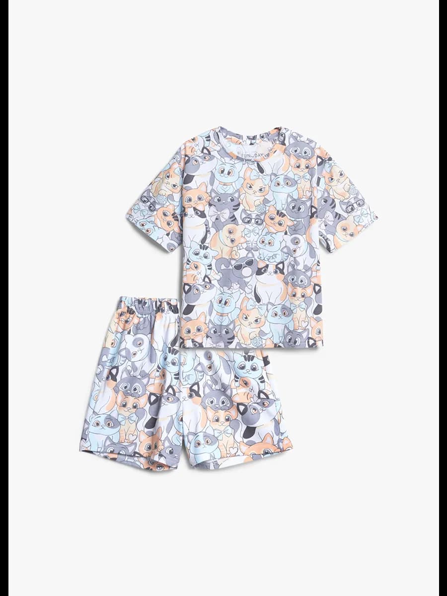 Пижама детская для девочек (футболка, шорты)