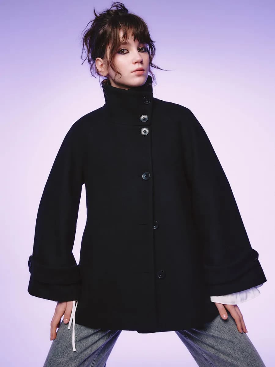 Пальто оверсайз с содержанием шерсти из линейки Young