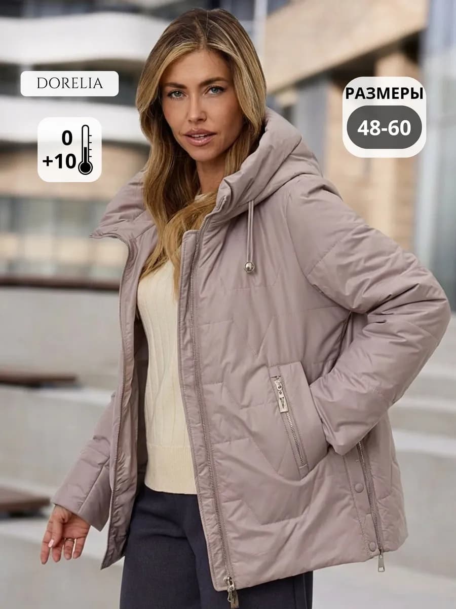 Куртка весенняя с капюшоном больших размеров