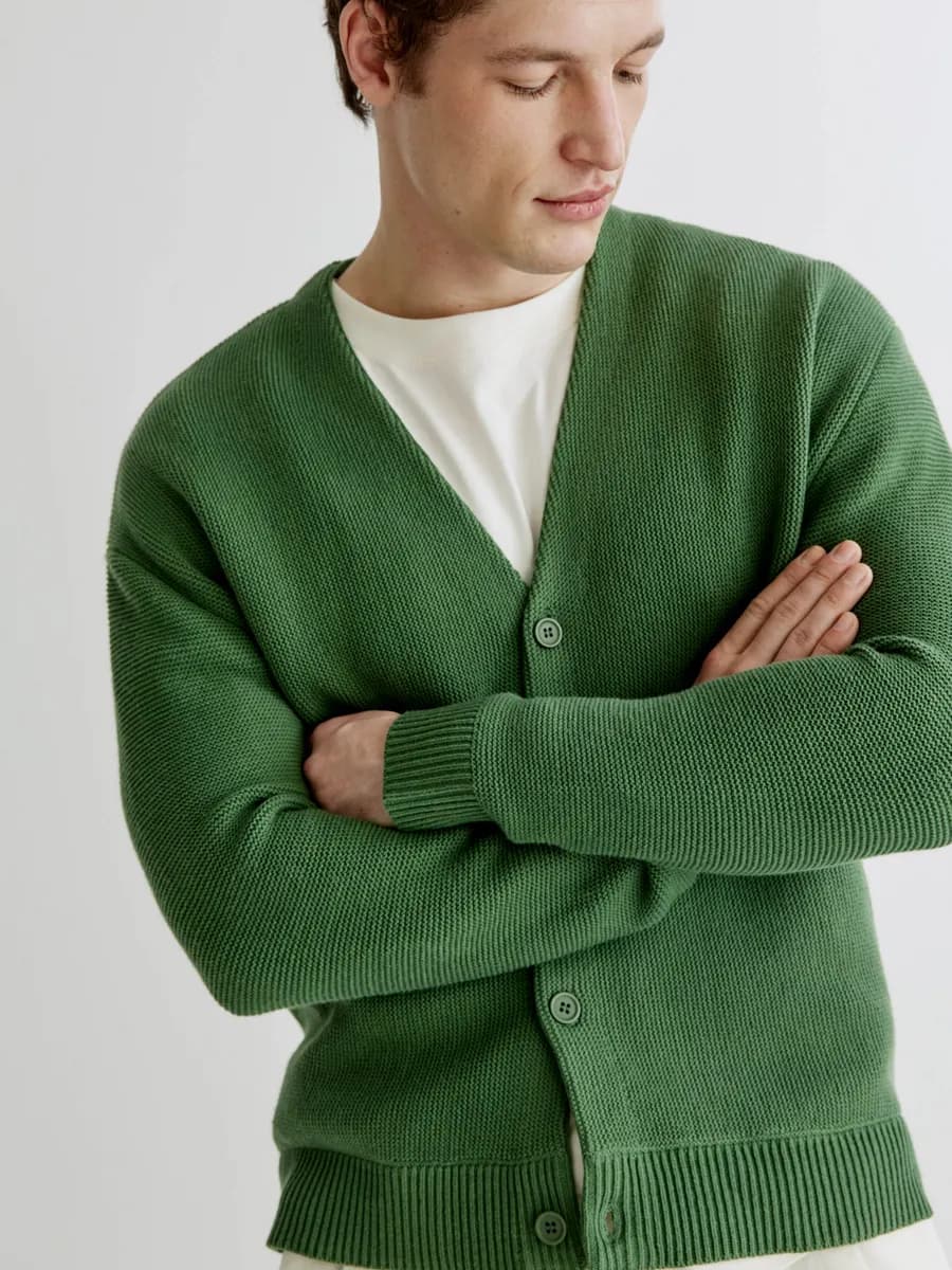 Кардиган оверсайз вязаный базовый теплый