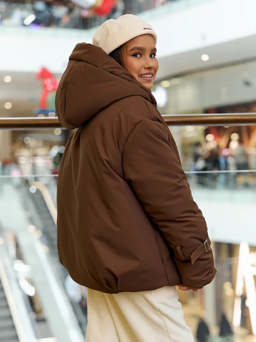 Куртка демисезонная для подростка короткая с капюшоном