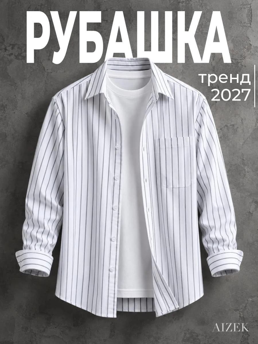 Рубашка мужская с длинным рукавом