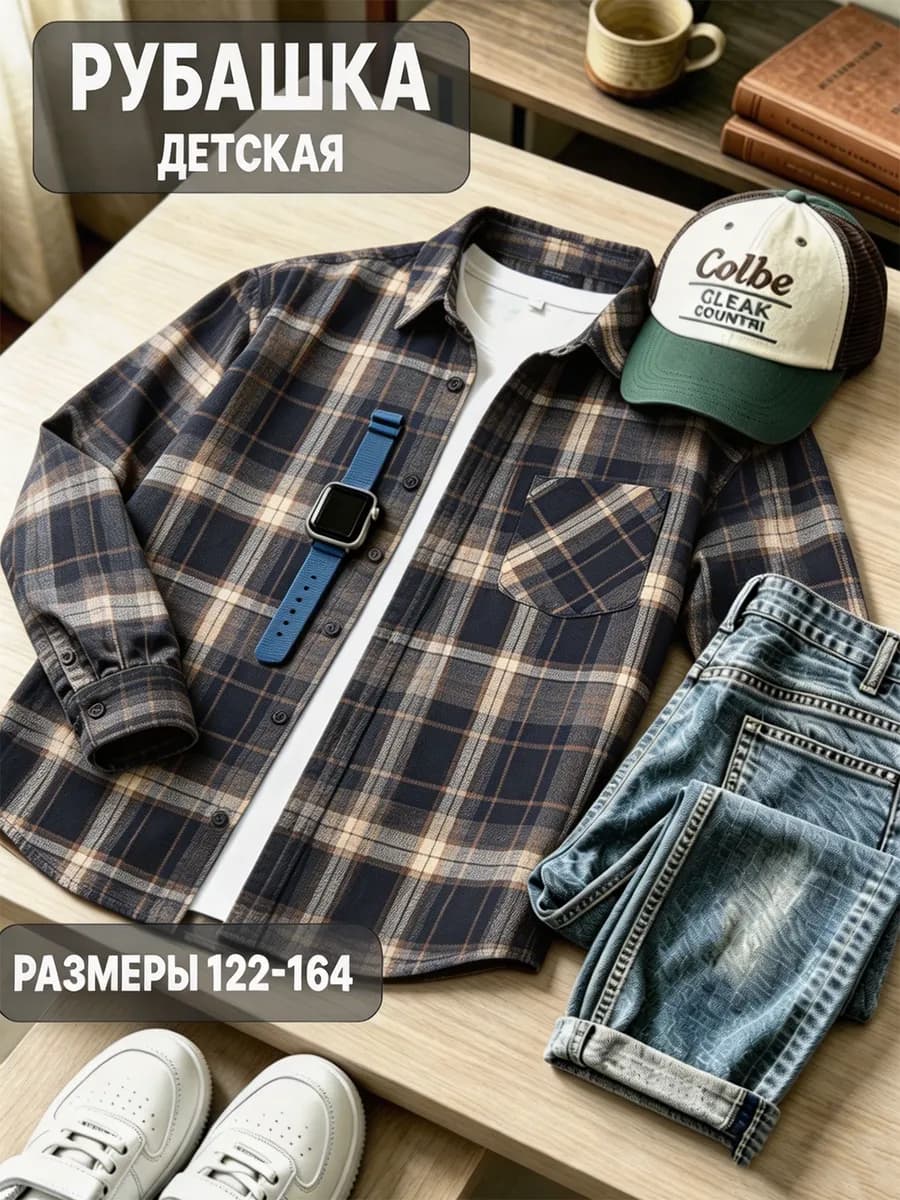 Рубашка в клетку для мальчика