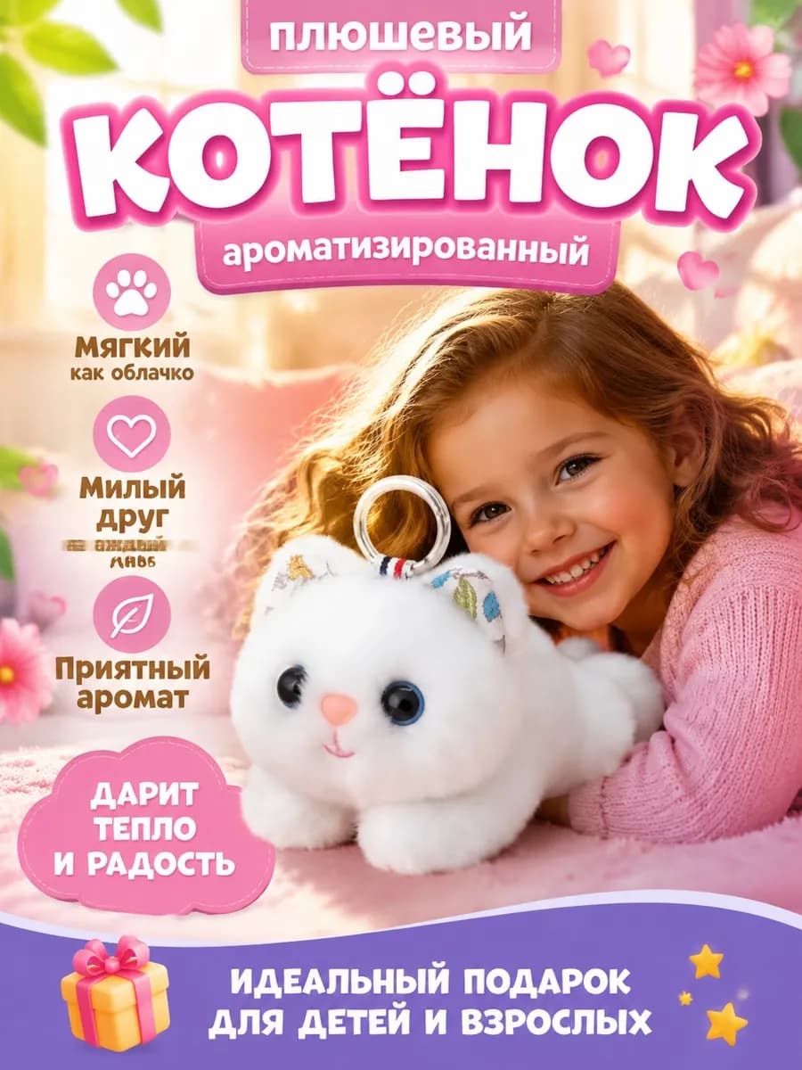 Мягкая игрушка кошка 15 см