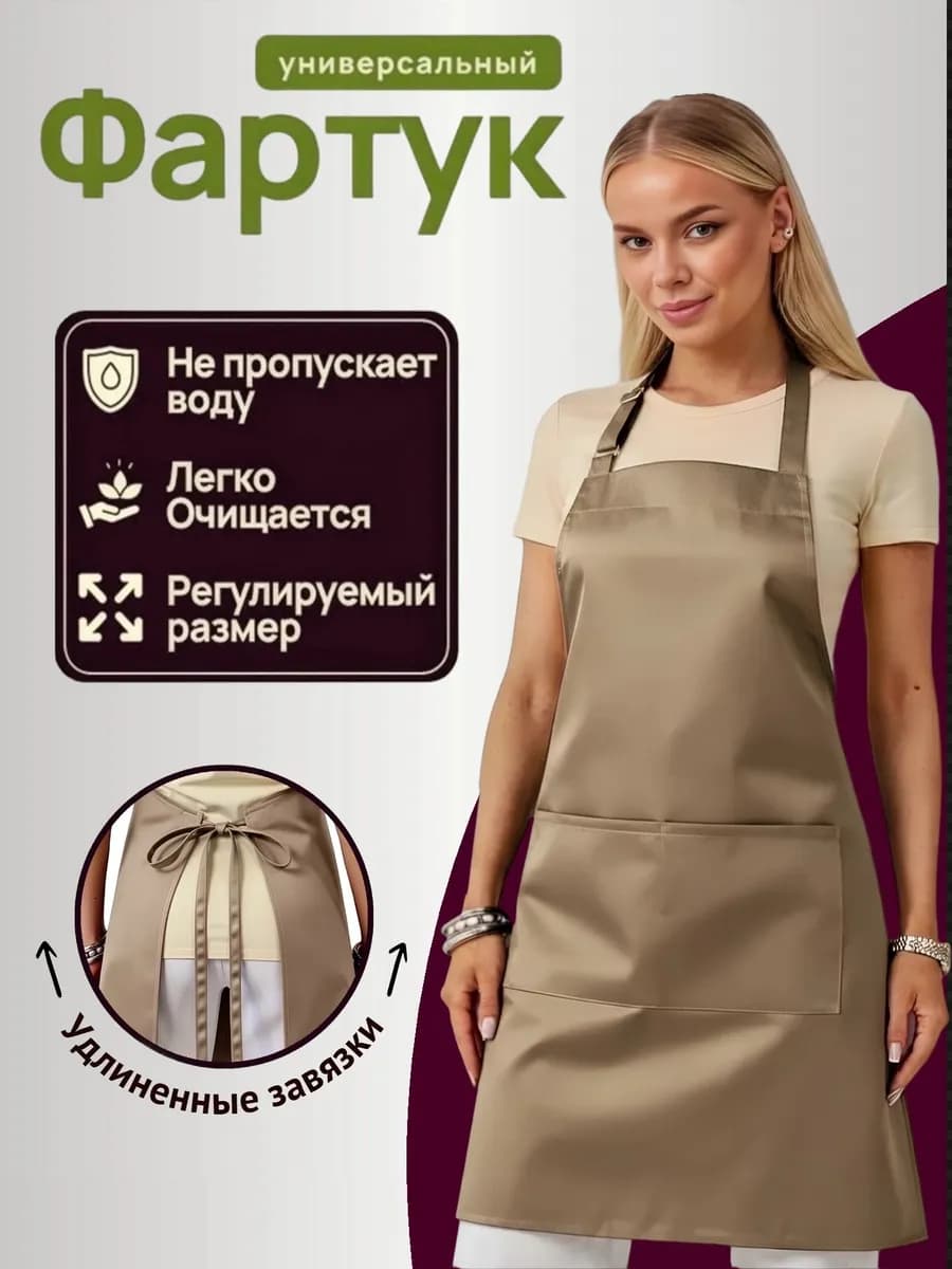 Фартук кухонный рабочий универсальный с карманами