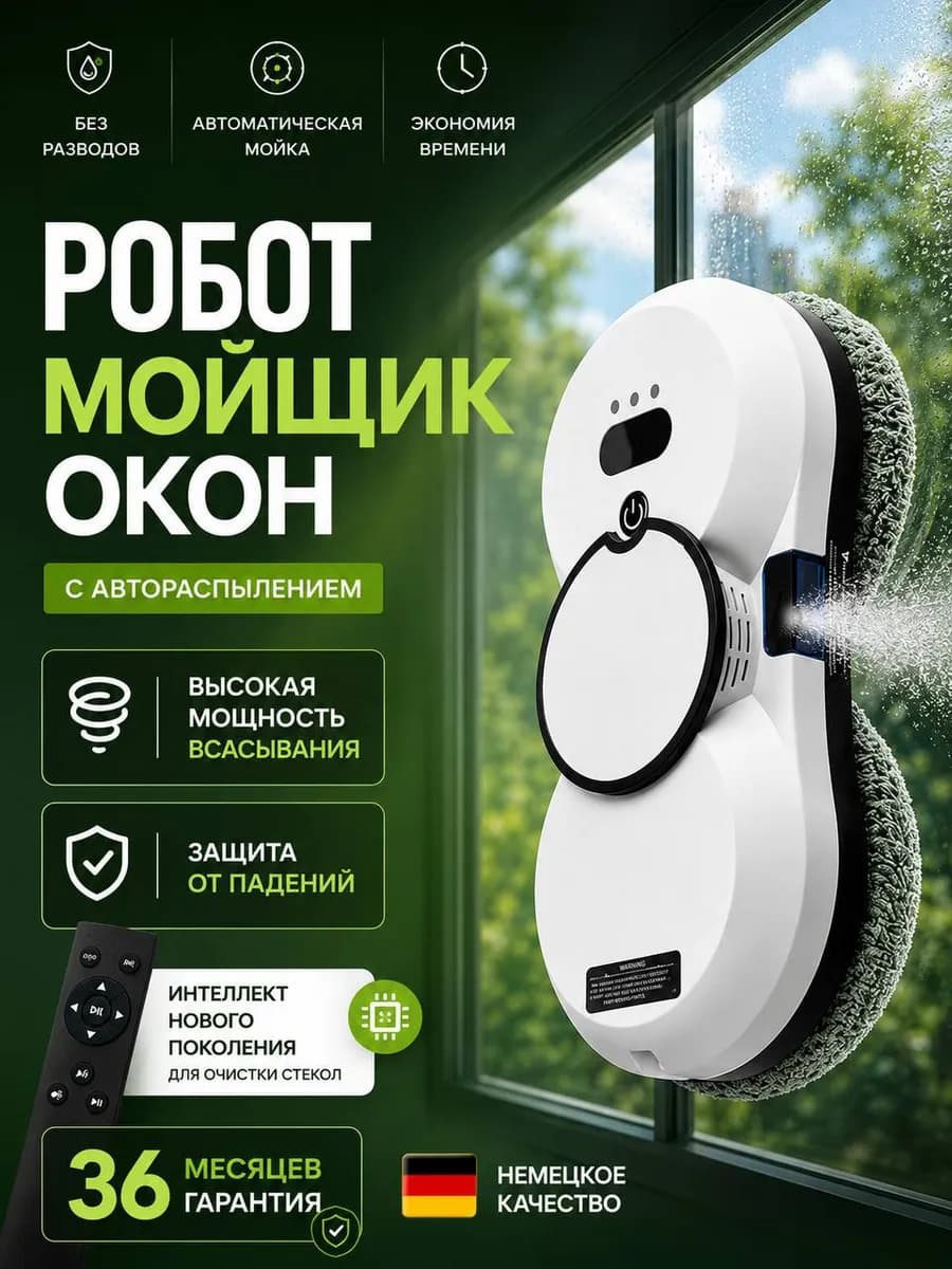 Робот мойщик окон с распылением
