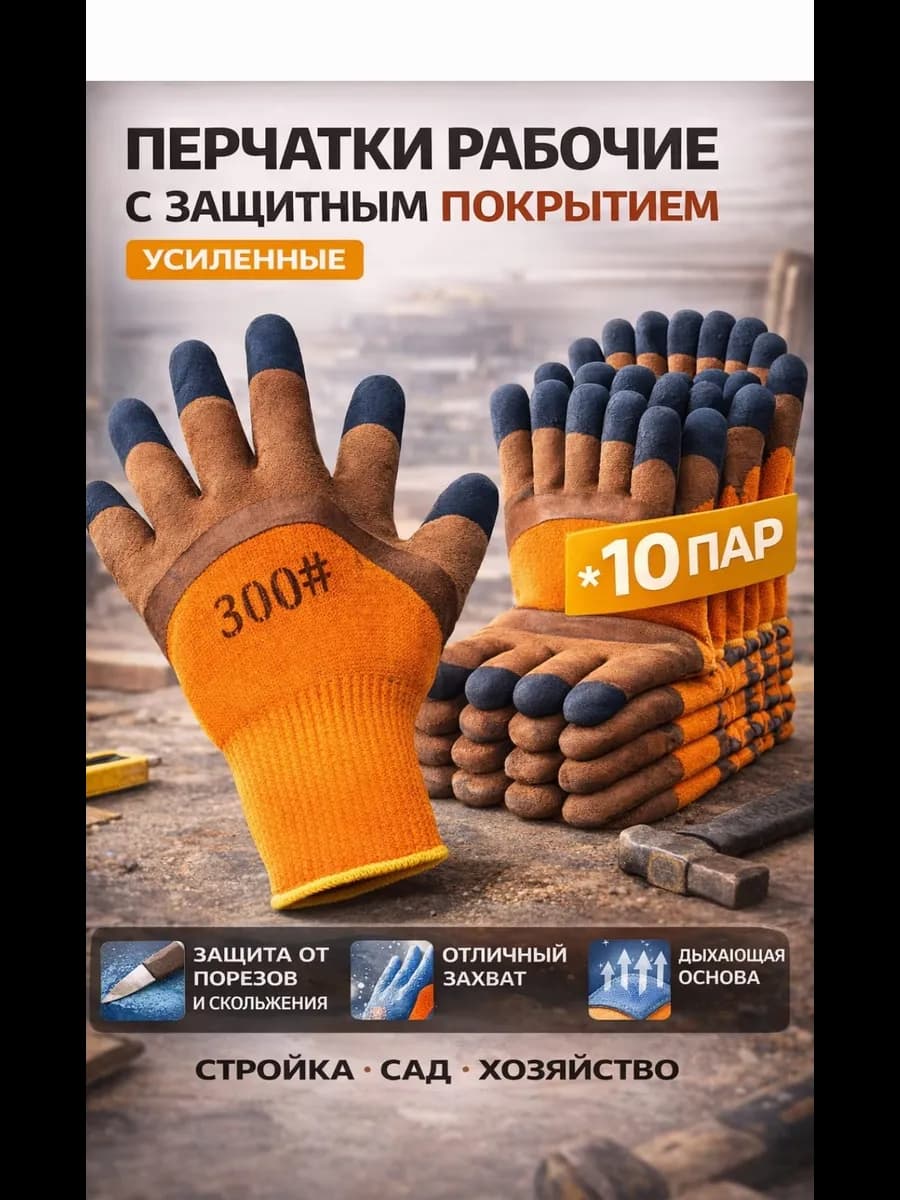 Перчатки Акриловые с глубоким вспененны покрытием