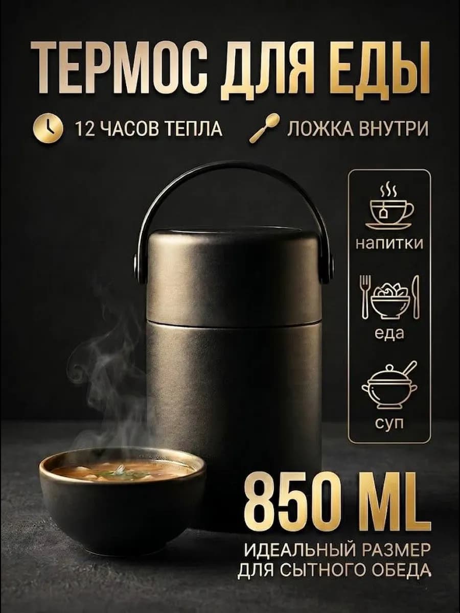 Термос для еды с широким горлом 850 мл