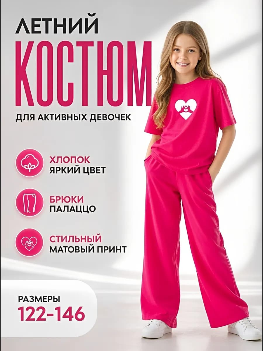 Костюм летний футболка с брюками спортивный