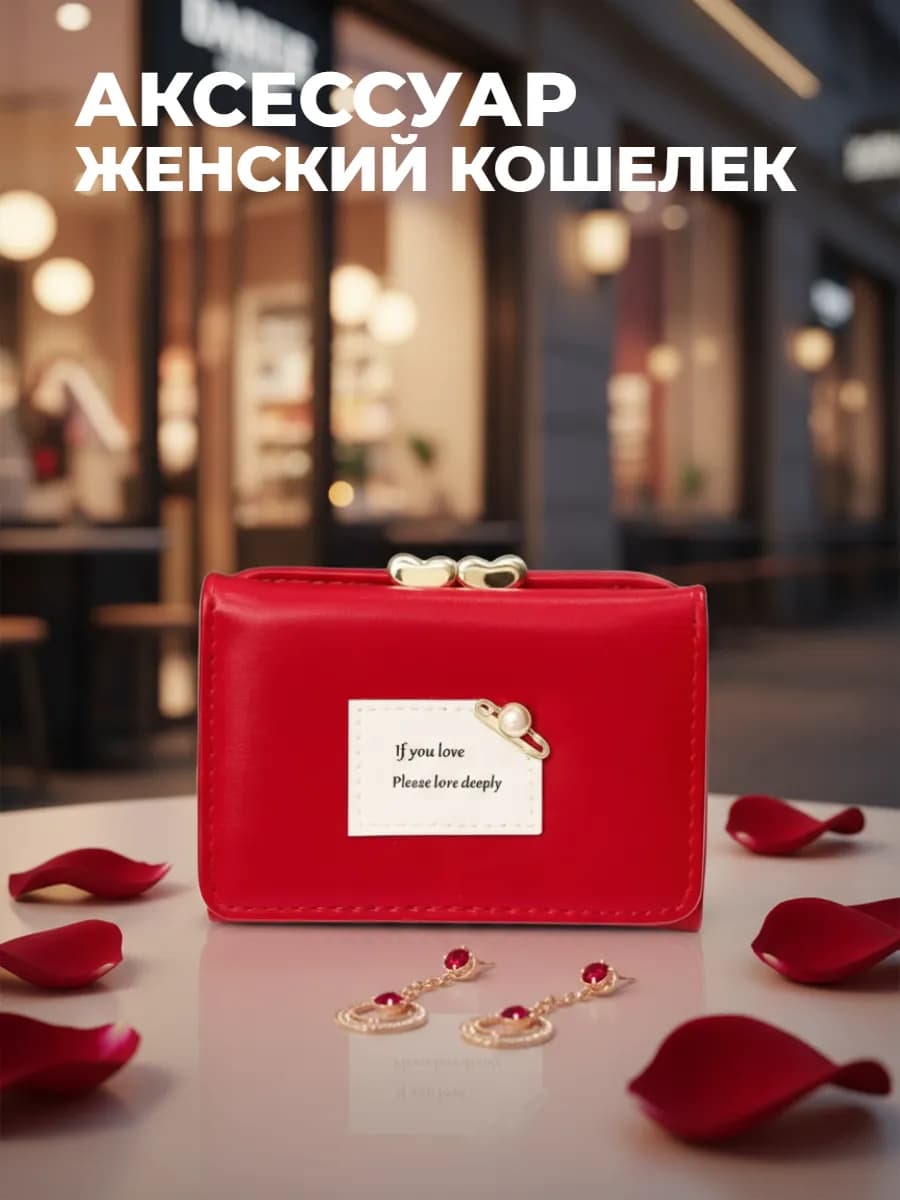 Компактный женский кошелек экокожа