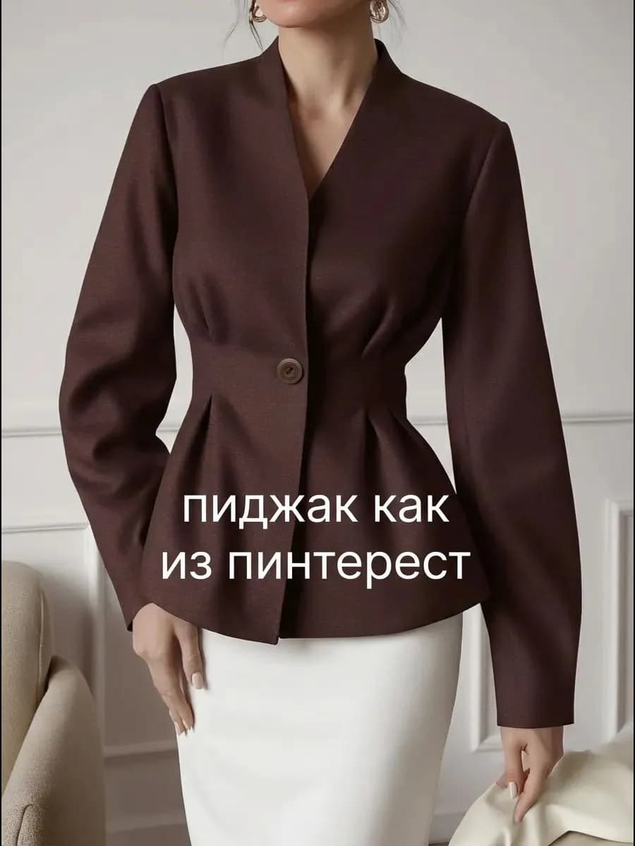 Пиджак летний приталенный классический с баской