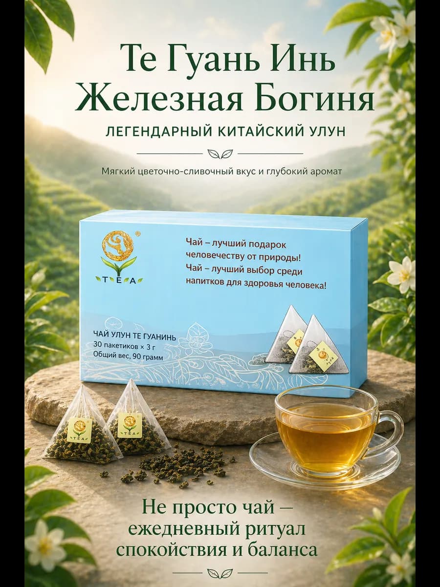 Чай улун «Те Гуань Инь» Железная Богиня, 30 пакетов