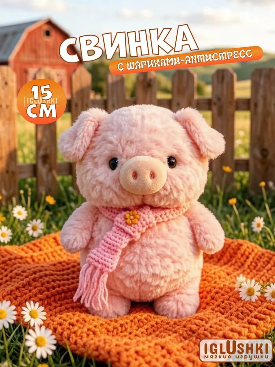 Мягкая игрушка плюшевая свинка