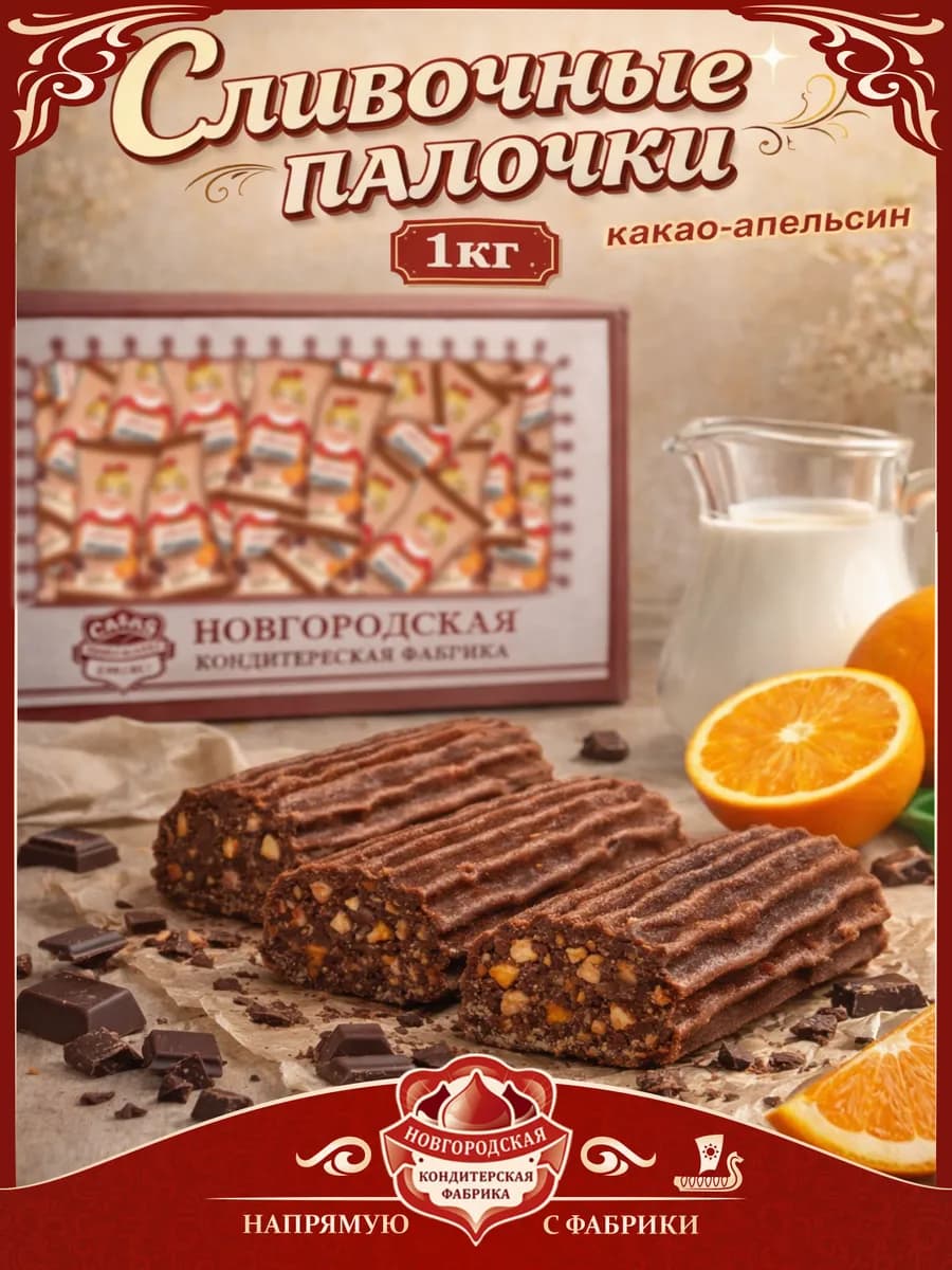 Конфеты неглазированные какао-апельсин 1кг
