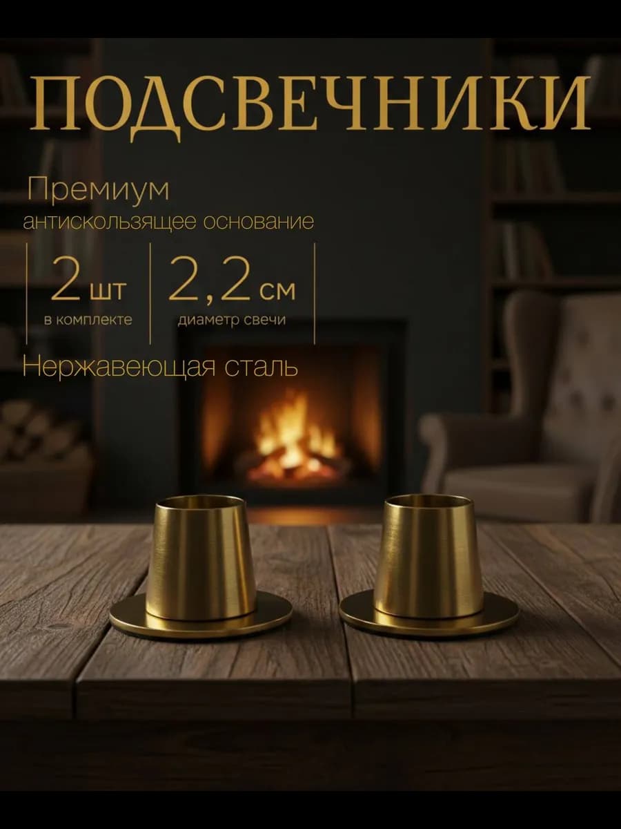 Подсвечник для свечей интерьерный набор 2 шт металлический