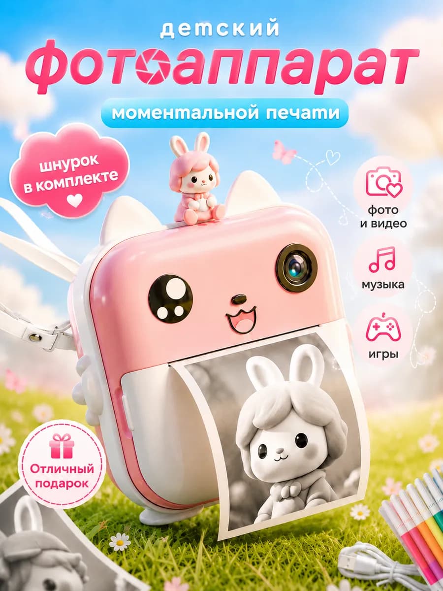 Фотоаппарат моментальной печати детский